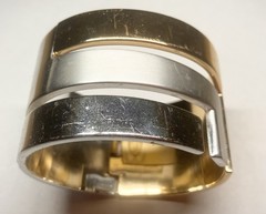 Vintage Lanvin Paris Two-Tone Hinged Cuff Bracelet