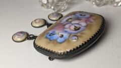 Vintage Rostov Finift, Rare Brooch With Beautiful Painting