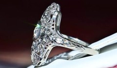 18k white gold ring 0.25ct diamond sz 4 handmade 1920’s antique 2.7g N2737C