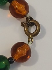 Vintage Necklace Multi Color Glass Metal Acrylic Beads 28″ Cluster A4