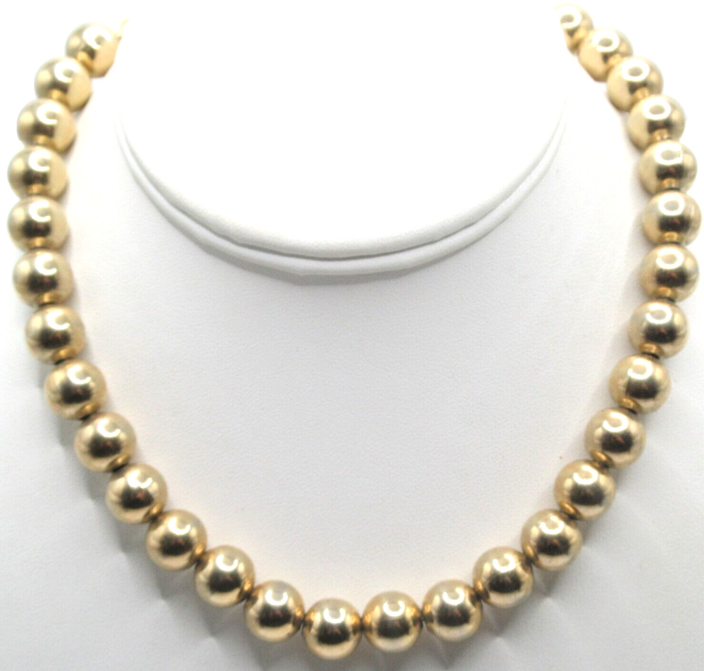 Brass BB Ball Beaded Necklace on Chain Vintage MCM Retro