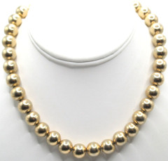 Brass BB Ball Beaded Necklace on Chain Vintage MCM Retro