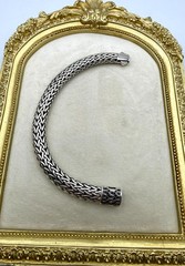 925 Silver John Hardy 40th Anniversary Bracelet 0.24ctw Black Sapphire, With Box