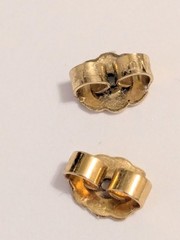 Vintage AVON Gold Tone Textured Wave Shaped Stud Drop Earrings 1 3/4″.