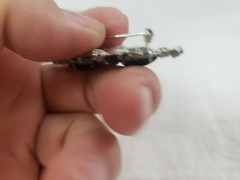 Vintage Brooch Black And Clear Stones, Silvertone