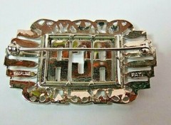 ANTIQUE LARGE LADIES STERLING SILVER ACA MARCASITE STONES PIN BROOCH 9.40 Grams