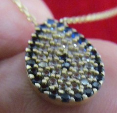 EHI 15″ STERLING SILVER GOLD WASH CHAIN NECKLACE W TEARDROP PENDANT X