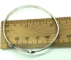 H.S.Ltd Tulip Repousse Sterling Silver Child Expandable Bangle Bracelet Vintage