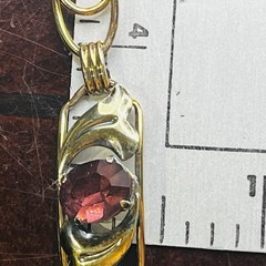 VTG. 1940-50s Sterling Silver 12K Gold Filled Purple Glass Flower Bracelet 6 3/4