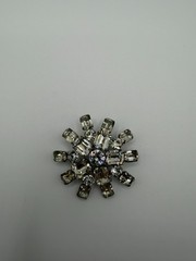 Vintage Rhinestone Crystal Starburst Brooch Pen
