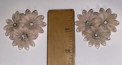Vintage CLIMBER SOFT PLASTIC Pink rhinestone flower earrings 1950s