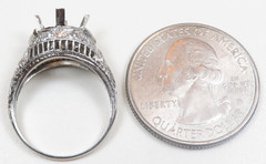 Antique Art Deco Setting Mounting Platinum Hold 6MM-8MM Ring Size 6 UK-L1/2