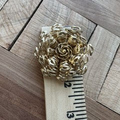 Vintage 1940s-50s Corocraft Flower Brooch Pin 2 Inch Openwork Gold Plated Signed