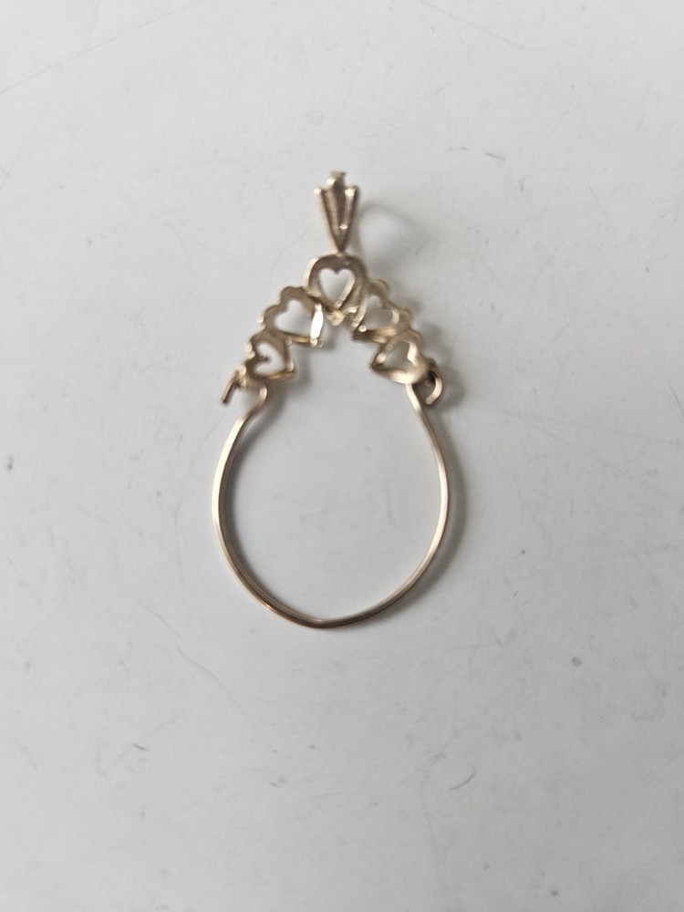 Vtg Michael Anthony 14kt Yellow Gold Heart Designed Charm Holder Pendant 1990s