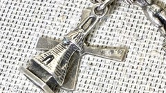 Vtg 800 Silver Charm Bracelet 900 Charms Travel Italy Europe Gondola Eiffel 50g