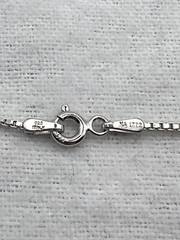 Sterling Silver Vintage Southwest Estate Box Necklace 19.75”in 3.6g 1mm Italy