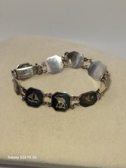 Vintage Sterling Silver Siam Niello Set Bracelet Pendant Brooch + Bonus 925