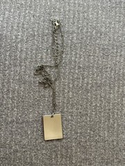 Silver tone “mama all day everyday” etched on square pendant adjustable necklace