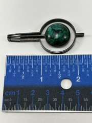Vintage Israel Modernist Sterling Silver Eilat Stone Pendant 930 signed azurit