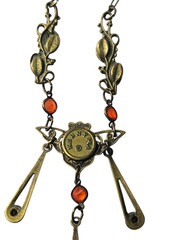 Vintage Kenny Ma San Francisco Bronze/Brass Tone Rhinestone Necklace~15.5″