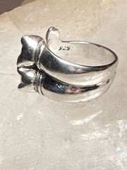 Cat ring size 5.50 cats kitten band sterling silver sterling women girls