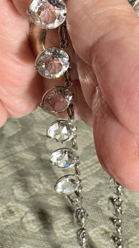 Antique Victorian Rivière Paste Necklace Sz 15.5 Inches