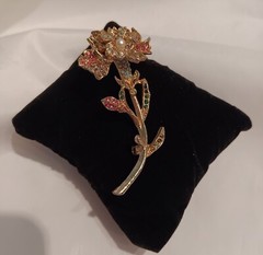 Flower Art Mode Jewelry Creations Brooch Arthur Pepper Carnation Rhinestones