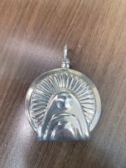 Perfume Bottle Pendant Art Deco Style Sterling Silver Hallmarked Rising Sun