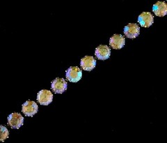 WEISS Necklace Choker AB Rhinestone Signed Wedding Party Bride Vtg Jewelry Gift