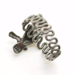 Vintage Southwestern Sterling Silver Owl Cutout Ring Size 5.5 Expanded Signed P