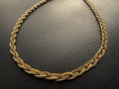 Vintage Mid-Century 12k Gold Filled Braided Collar Necklace 18in