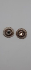 Beautiful Clip-on Earrings Vintage Style with Pattern Round Multicolored Enamel