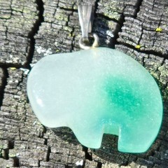 Vintage Jade Stone Buffalo Pendant Green White Bison Carved Charm Nature Jewelry