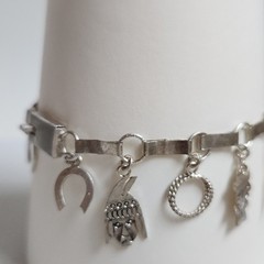 Vintage Mexican 800 Silver Charm Bracelet – 15 Charms – JAB Mark – 7.25″ – 7g