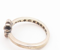 925 Sterling Silver Vintage Ring CHROME HAERTS Bubblegum Cross Sz 6 RG36829
