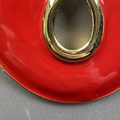 Vintage Monet Necklace Statement Deep Red Enamel GoldTone 24.5″ SEE DESCRIPTION