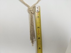 VTG Gold Vermeil Sterling Multi Strand Rope Waterfall Knot Tassel Necklace 17″