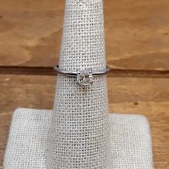 Vintage 1950s Unca’s CZ Sterling Silver Solitaire Band Sz. 6.5