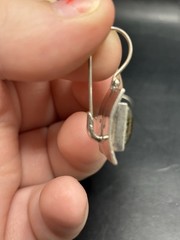 SILPADA Hammered 925 Sterling Silver Square EARRINGS LABRADORITE Stone Marked