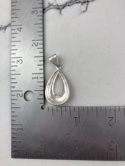 Vintage 925 Sterling Silver Deco Marcasite Teardrop Pendant