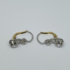 Antique Platinum Pendant Earrings With Natural Diamonds – 736