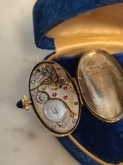 Rare Vintage 18k White Gold Watch Ring By Esef W Co. Switzerland