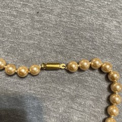 Vintage Unsigned Faux Baroque Pearl Necklace Champagne Hand knotted Classic