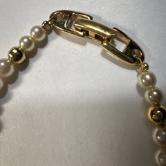 Vtg Napier Faux Pearls & Gold Plated Beads Bracelet 7”