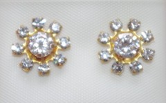 VINTAGE GORGEOUS 12MM CZ SEED FLOWER JACKETS FOR EARRINGS USE W ANY STUDS