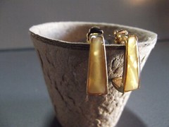 1 Pair Old .75″in Metal Gold Tone Lemon Bars Stud