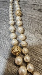 Super Long Japan Beaded Faux Pearl Necklace 53″ Vintage
