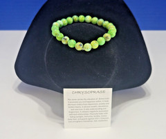 Vintage Natural Chrysoprase Green Beaded Bracelet for Happiness