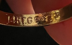 Beautiful 14K Gold Plated & Filigree W/Three Rhinestones (Many Sizes Available)