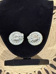 Vintage 1950 -1970’s Whiting And Davis Silver Tone Clip On Earrings